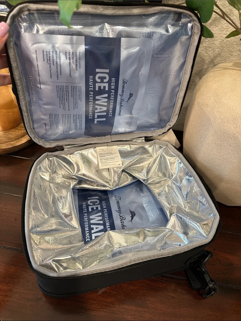 Tommy Bahama Black and Gray Insulated Lunch Cooler